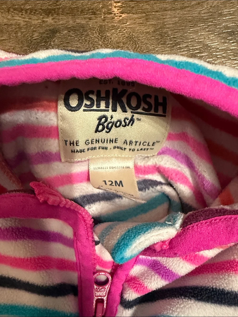 OshKosh B'gosh Pink Multicolor Striped Half-Zip Pullover